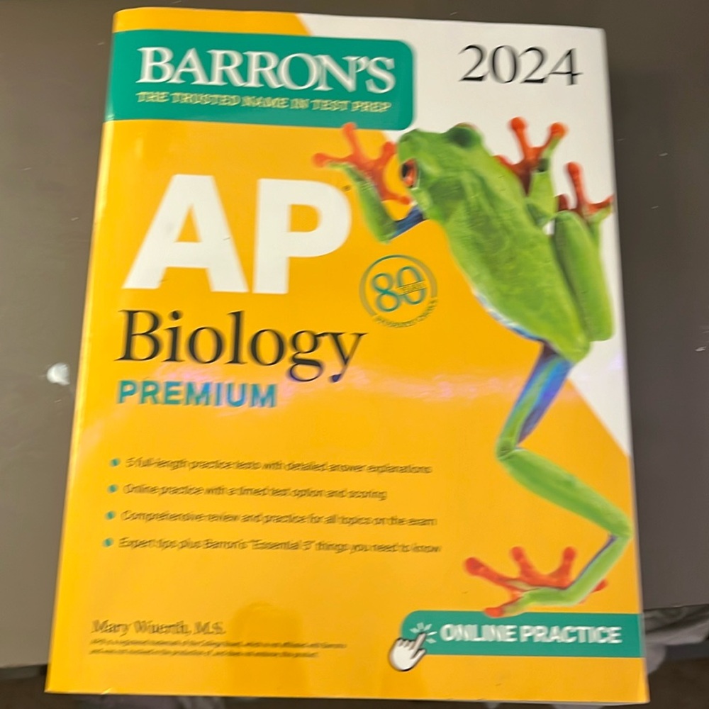 BARRONS AP biology premium textbook 2024